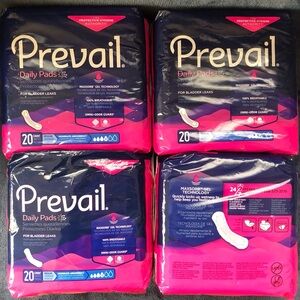 Prevail Daily Pads Regular Moderate #4 20 Count - Lot Of 4 Packs - 80 ct Total